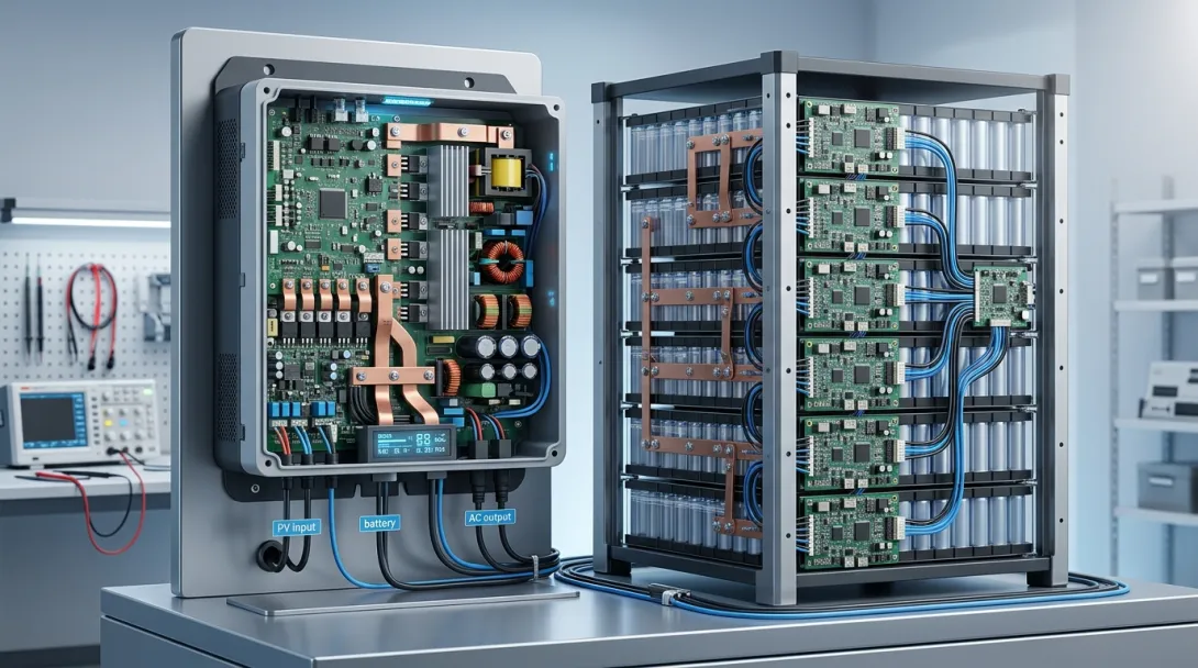 Power conversion and battery monitoring for energy systems